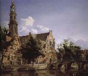 Jan van der Heyden Canal and Church of the scenic West oil painting artist